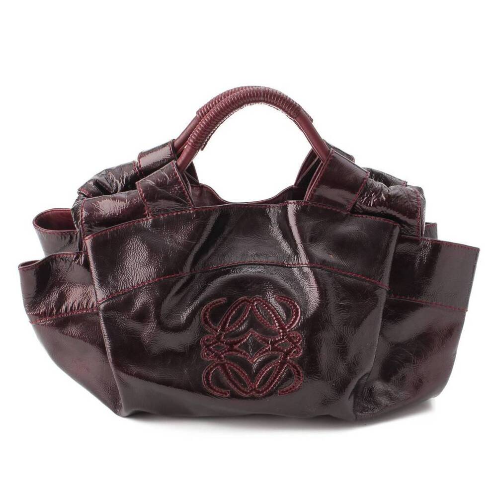 Loewe Anagram Nappa Aire Patent Vernis Handbag Purple